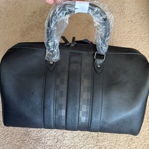 Ted Baker Striped PU Holdall weekender bag, Black‎